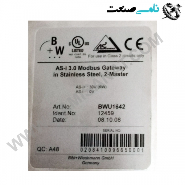 BWU1642, واردات قطعات ,PEPERL FUCHS نامی صنعت,تجهیزات صنعتی,نمایندگی فروش سایر برند ها,نمایندگی فوش ایر برند های ABB,NAMISANAT,IFM,پترو شیمی ,فولاد,شرکت بازرگانی,نامی ,صنعت, سسایر سیستم ها,سیستم ها ,وکانکتور,مانیتور  ind.electronics,الکترونیک صنعتی,Encoders MEASUREMENT ,&INSTRUMENT,اندازه گیری و ابزار دقیق ind.power,برق صنعتی , Induction welding,,جوش القایی, hydraulic-pneumatic,,هیدرولیک  BWU1642,BWU164,BWU16,BWU1,BWU,BW BIHL+WIEDEMANN POWER SUPPLY,IND.AUTOMATION,NAMISANAT.CO,ASi-3 Modbus Gateway in Stainless Steel, 2 ASi masters,https:,,namisanat.com,per,,POWERLNK, ,ماژول,بیل+ودامن,اتوماسیون صنعتی,منبع تغذیه,سایر برند,برند متفرقه