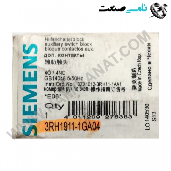3RH1911-1GA04, واردات قطعات ,PEPERL FUCHS نامی صنعت,تجهیزات صنعتی,نمایندگی فروش سایر برند ها,نمایندگی فوش ایر برند های ABB,NAMISANAT,IFM,پترو شیمی ,فولاد,شرکت بازرگانی,نامی ,صنعت, سسایر سیستم ها,سیستم ها ,وکانکتور,مانیتور  ind.electronics,الکترونیک صنعتی,Encoders MEASUREMENT ,&INSTRUMENT,اندازه گیری و ابزار دقیق ind.power,برق صنعتی , Induction welding,,جوش القایی, hydraulic-pneumatic,,هیدرولیک  3RH1911-1GA04,3RH1911-1GA0,3RH1911-1GA,3RH1911-1G,3RH1911-1,3RH1911-,3RH1911,3RH191,3RH19,3RH1,3RH SIEMENS,CONTACTOR,CONNECTOR,SOCKET,IND.POWER,BIMETAL,thermal overload relay,NAMISANAT.CO,https:,,www.namisanat.com,per,,Contactor Relay,Block Contactor,AX09-30-01-80 220-230V50Hz,230-240V60Hz Contactor,Acessórios para Mini Contatores,Auxiliary Contact,Thermal Overload Relay, Electronic Overload Relay,CONNECTOR SOR-UVR L=1MT S3-S4-S5- S6 P,W,OTHER CONNECTORS,Contactor relay and power contactor زیمنس ,کنتاکتور,کنتاکتور زیمنس ,لوازم جانبی برای مینی کانکتور,کانکتور,,کانکتور زیمنس,سوکت,برق صنعتی,تماس کمکی,رله کنتاکتور و کنتاکتور برق ,سایر کانکتور ها,بی متال,رله اضافه بار الکترونیکی,رله کنتاکتور,رله اضافه بار حرارتی,