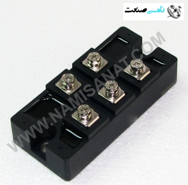DF150AA160, DF150AA160,DF150AA16,DF150AA1,DF150AA,DF150A,DF150,DF15,DF1,DF,D, ,نامی صنعت,تجهیزات صنعتی برق صنعتی,namisanat,نامی صنعت,تجهیزات صنعتی,نمایندگی فروش سایر برند ها,نمایندگی فوش ایر برند های ABB,IFM,ind.electronics,الکترونیک صنعتی,ind,electronics,الکترونیک ,صنعتی,Power Diode Module DF150AA is designed for three phase full wave rectification, which has six diodes connected in a three phase bridge configuration. The mounting base of the, module is electrically isolated from semiconductor elements for simple heatsink,, construction. Output DC current is 150Amp（Tc＝94℃） Repetitive peak reverse, voltage is up to 1,600V., ,TjMax＝150℃,دیود, ,Isolated mounting base, ,High reliability by unique glass passivation, （Applications）, AC, DC Motor Drive/AVR/Switching, -for three phase rectification,DIODE(THREE PHASES BRIDGE TYPE),DF150AA120/160,Repetitive Peak Reverse Voltage Non-Repetitive Peak Reverse Voltage DF150AA160 1600 1700 V V Symbol Item Output Current（D.C.） Conditions Ratings Unit ID Three Phase full wave. TC＝94℃ 150 A IFSM Surge Forward Current 1 cycle, 50/60HZ, peak value, non-repetitive 1100/1200 A I 2 t I2t Value for one cycle of surge current 6000 A2 S Tj Operating Junction Temperature －40 to ＋150 ℃ Tstg Storage Temperature －40 to ＋125 ℃ VISO Isolation Breakdown Voltage（R.M.S.）, Mounting, Torque, A.C. 1 minute 2500 V, Mounting（M5）, Terminal（M5）, Mass, Recommended Value 1.5-2.5（15-25）, Recommended Value 1.5-2.5（15-25）, 2.7（28）, 2.7（28）, N･m, （㎏f･B）,