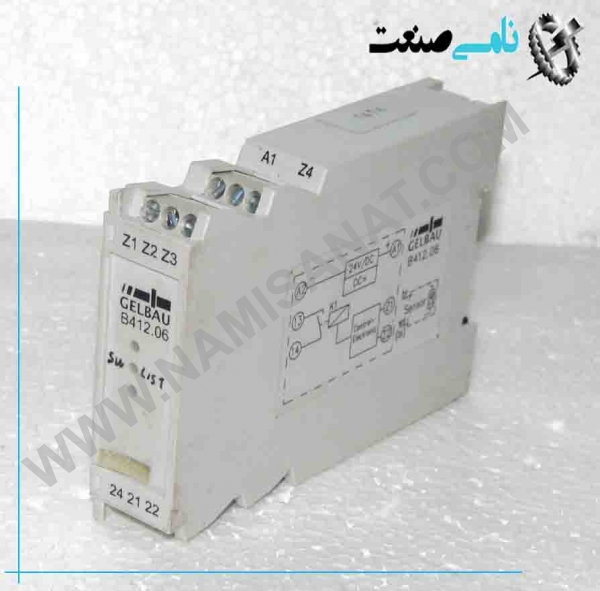 B412.06 SWITCHING UNIT, B412.06 SWITCHING UNIT,B412.06 SWITCHING UNI,B412.06 SWITCHING UN,B412.06 SWITCHING U,B412.06 SWITCHING ,B412.06 SWITCHING,B412.06 SWITCHIN,B412.06 SWITCHI,B412.06 SWITC,B412.06 SWI,B412.06 S,B412.06,B412.0,B412.,B41,B4,B, ,نامی صنعت,تجهیزات صنعتی برق صنعتی,namisanat,نامی صنعت,تجهیزات صنعتی,نمایندگی فروش سایر برند ها,نمایندگی فوش ایر برند های ABB,IFM,پترو شیمی ,فولاد,شرکت بازرگانی,ind.power,برق صنعتی ,ind,power,برق ,صنعتی ,The resistance evaluation unit 452.4x is a dual safety relay designed to monitor GELBAU Contact-Duo safety switching strips with a resistance of 8.2 kΩ as an electrical termination. The 452.4x model series has a twochannel configuration and incorporates a control which monitors redundancy. The stop output (13, 14 / 23, 24) comprises two force guided relays and includes a reset function. With an additional changeover contact (31, 32, 34), a notification contact or auxiliary contact is available. The safety system complies with the EN ISO 13849-1: 2008 standard and the EN ISO 13856-2: 2013 European standard for pressure-sensitive protective devices as they apply to output switchgear,