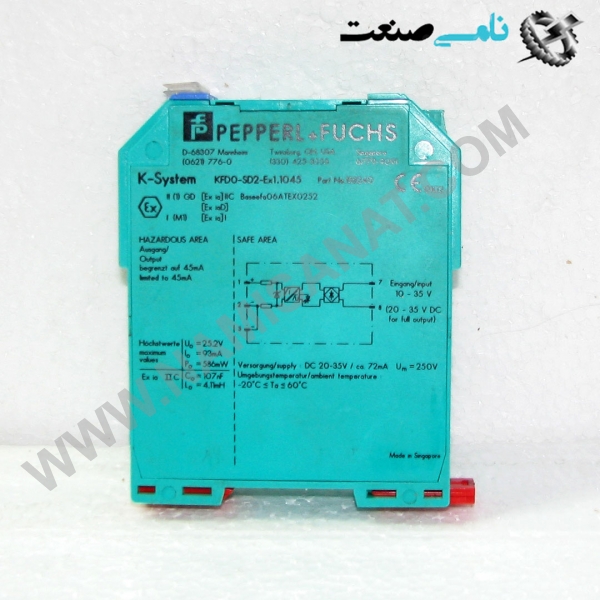 KFD0-SD2-Ex1.1045, KFDO-SD2-Ex1-1045,KFDO-SD2-Ex1-104,KFDO-SD2-Ex1-1,KFDO-SD2-Ex1,KFDO-SD2-Ex,KFDO-SD2,KFDO-SD,KFDO-S,KFD,KF, d.automation,اتوماسیون صنعتی, ind.electronics,الکترونیک صنعتی, MEASUREMENT ,&INSTRUMENT,اندازه گیری و ابزار دقیق ind.power,برق صنعتی , Induction welding,,جوش القایی, hydraulic-pneumatic,,هیدرولیک-پنوماتیک, واردات قطعات , Solenoid Driver KFD0-SD2-Ex1.1045 < 1-channel isolated barrier < 24 V DC supply (loop powered) < Current limit 45 mA at 10 V DC < Up to SIL 3 acc. to IEC 61508