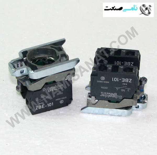 ZB4 BZ103, ZB4 BZ103,ZB4 BZ10,ZB4 BZ1,ZB4 BZ,ZB4 B,ZB4 ,ZB4,ZB,Z,ind.power,برق صنعتی ,ind,power,برق, صنعتی , ,نامی صنعت,تجهیزات صنعتی برق صنعتی,namisanat,نامی صنعت,تجهیزات صنعتی,نمایندگی فروش سایر برند ها,نمایندگی فوش ایر برند های ABB,IFM,Switch 22mm MOUNTING BASE WITH 2 N.O.Contact BlockS, ZB4 Series,Harmony, 22mm Push Button, XB4B operators, contact block, with mounting collar, 2 NO, screw clamp terminal,Range of product Harmony XB4 Product or component type Complete body/contact assembly Device short name ZB4 Fixing collar material Zamak Sale per indivisible quantity 1 Head type Standard, Contacts type and composition 2 NO,, Contact operation Slow-break, Contact block type Single, Device composition Body, Fixing collar, Connections - terminals Screw clamp terminals, <= 2 x 1.5 mm² with cable, end EN 60947-1, Screw clamp terminals, >= 1 x 0.22 mm² without cable end EN 60947-1,3 A 240 V, AC-15, A600 EN/IEC 60947-5-1, 6 A 120 V, AC-15, A600 EN/IEC 60947-5-1, 0.1 A 600 V, DC-13, Q600 EN/IEC 60947-5-1, 0.27 A 250 V, DC-13, Q600 EN/IEC 60947-5-1, 0.55 A 125 V, DC-13, Q600 EN/IEC 60947-5-1, 1.2 A 600 V, AC-15, A600 EN/IEC 60947-5-1,
