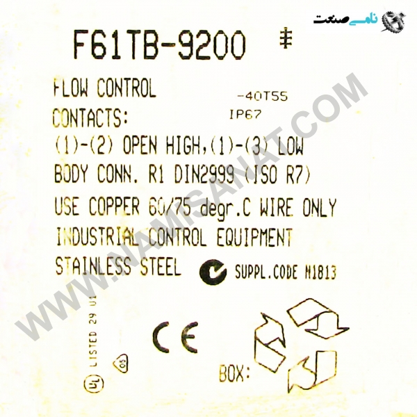 F61TB-9200, F61TB-9200,F61TB-920,F61TB-92,F61TB,F61T,F61,F6,F,Flow Switches for Liquid,Flow,Switches,Liquid,Flow Meter,Meter,Flow and Float Controls,Control,Float,Measurements and instruments,Measurements,instruments,NAMI SANAT Co,NAMI,SANAT,Co,Other Brands,اندازه گیری و ابزار دقیق,نامی صنعت,صنعتی,پرشر,فلومتر,سایر محصولات,تجهیزات صنعتی,پرشر سوئیچ,سوئیچ,وارد کننده تجهیزات صنعتی,ابزار دقیق,کنترل,اندازه گیری,فلومترهای نامی صنعت,                                                                                     